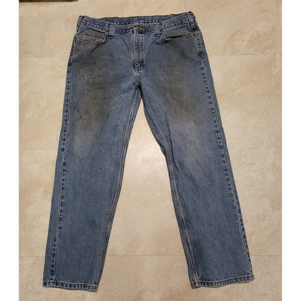 Carhartt Mens Traditional Fit Blue Denim Jeans Size 40x32 B480 DPS Pants